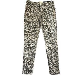 Democracy Jeans 8 Ab Technology Cheetah Leopard Animal Print Zipper Pockets
